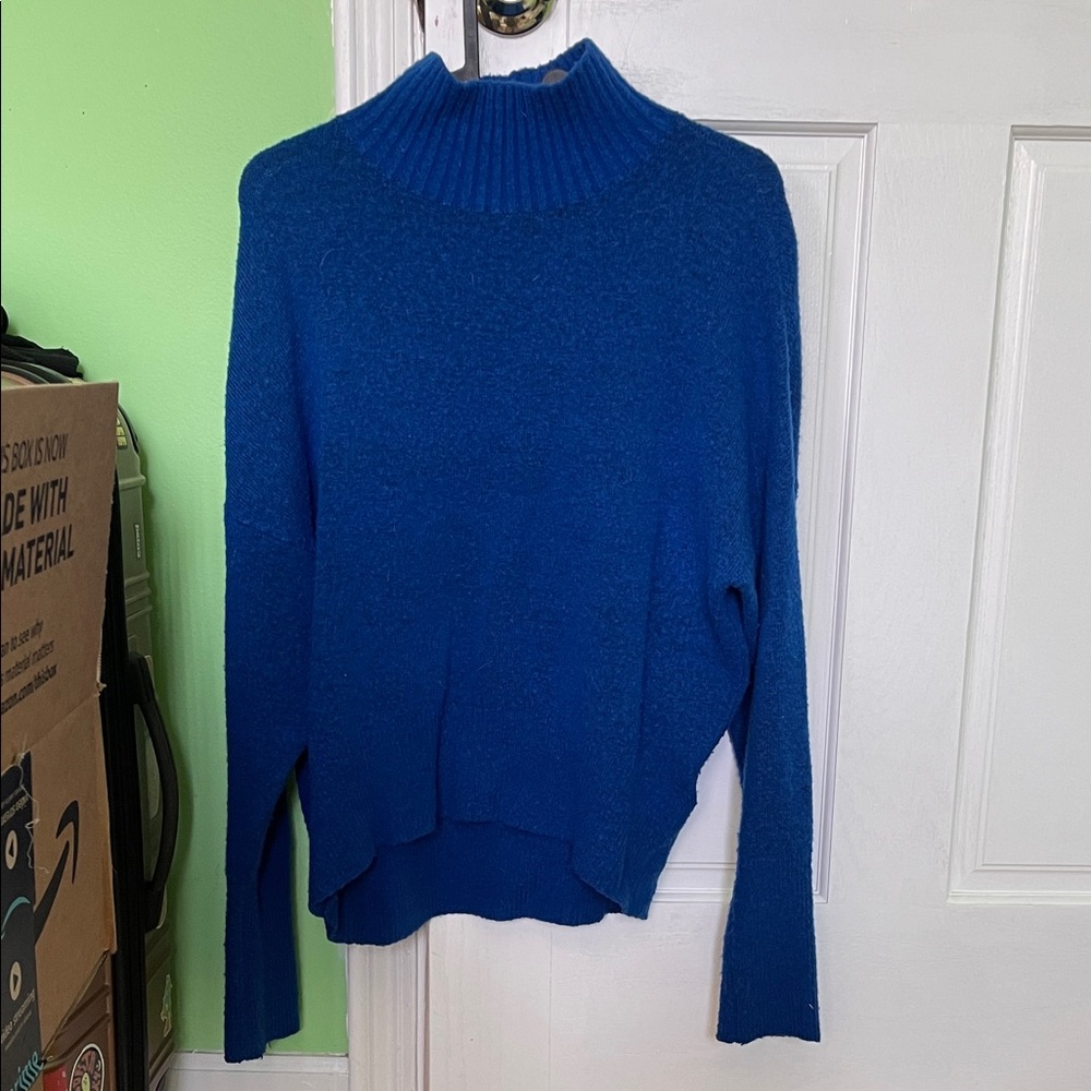 Express Royal Blue Turtleneck Sweater